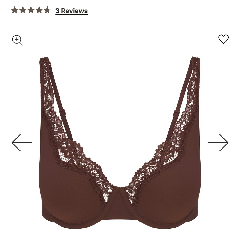 SKIMS Chocolate Lace Detail Bra